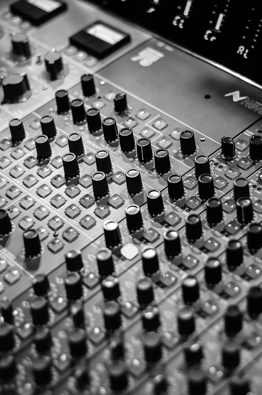 music studio mixing console